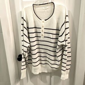 🖤CHIC SOUL black and white striped sweater SIZE 2X